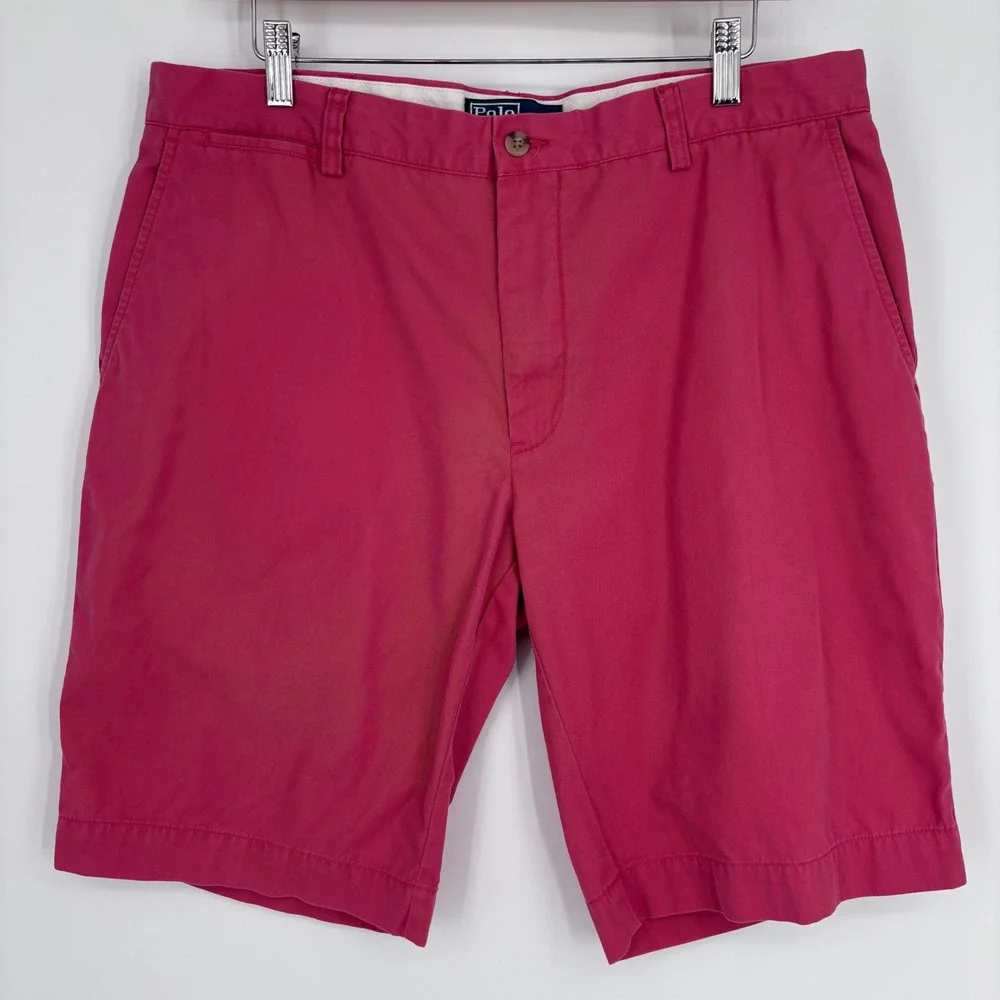 Polo Ralph Lauren Chino Shorts Mens 36 Pink Classic Fit Cotton Preppy Summer